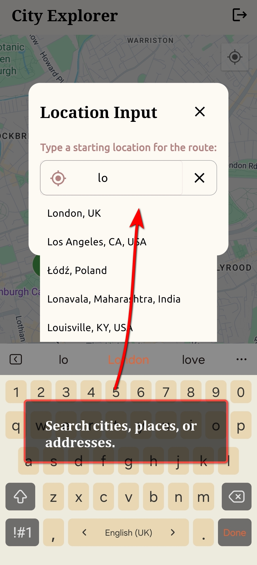Search places around the world